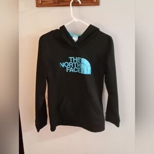 Black and turquoise North Face hoodie